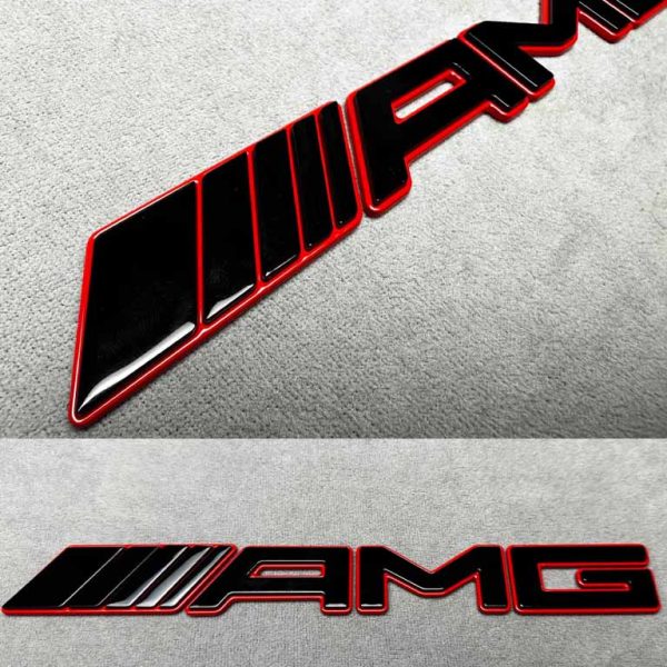 Tail AMG badges in black color with red trim for Mercedes Benz G Class