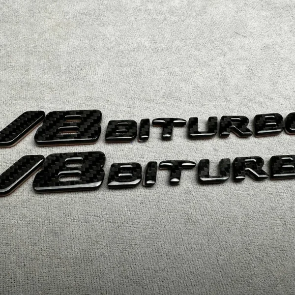 AMG V8 Biturbo Emblem Metal black and Carbon for Mercedes-Benz