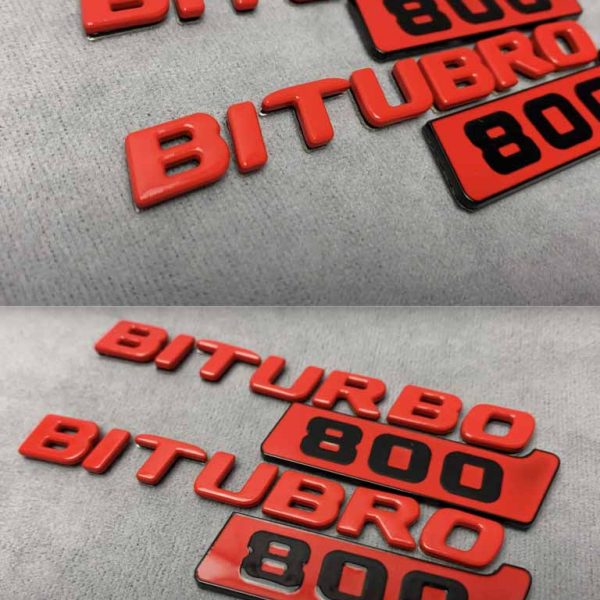 Red Brabus metal badge Biturbo 800 for Mercedes-Benz