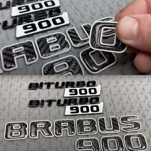 Brabus Biturbo 900 Carbon fiber and Black trim logo for Mercedes G Class trunk