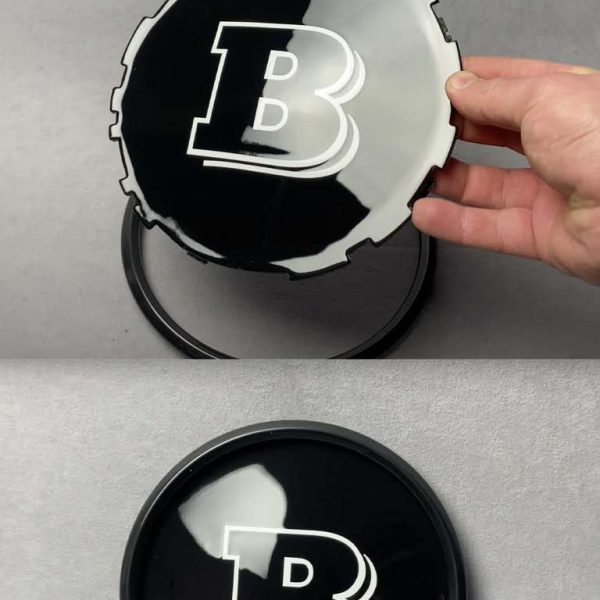 Brabus front grill badge black plastic plate B on Mercedes G Class