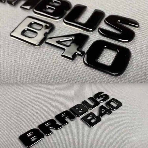 Brabus B40 tail emblem of metal in black color for Mercedes Benz S Class trunk