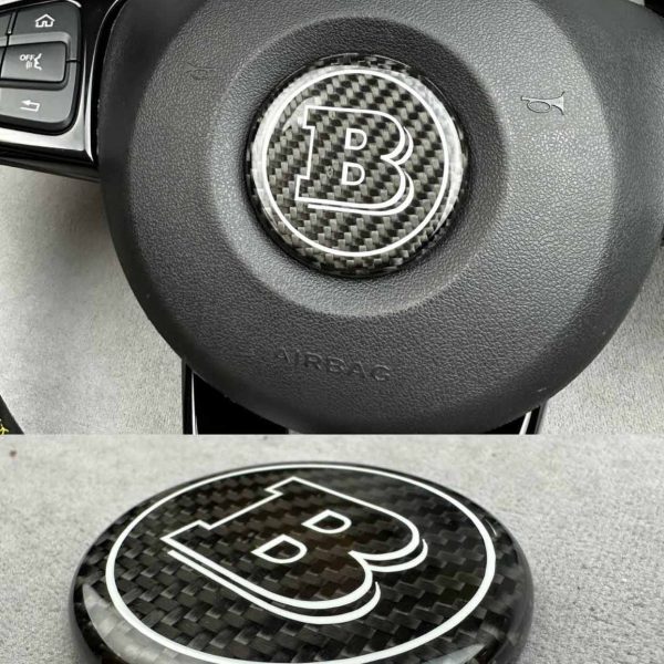 Carbon Steering wheel airbag logo Brabus for Mercedes Benz