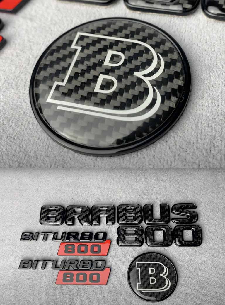 Brabus Rocket 800 Emblem Badge Set-min Brabus badge carbon body kit for Mercedes G Class
