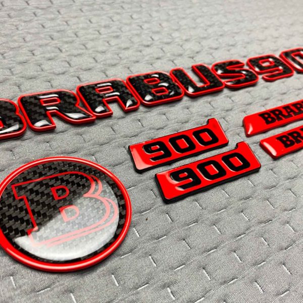 Brabus 900 badges set Carbon fiber + metal inserts for Mercedes Benz