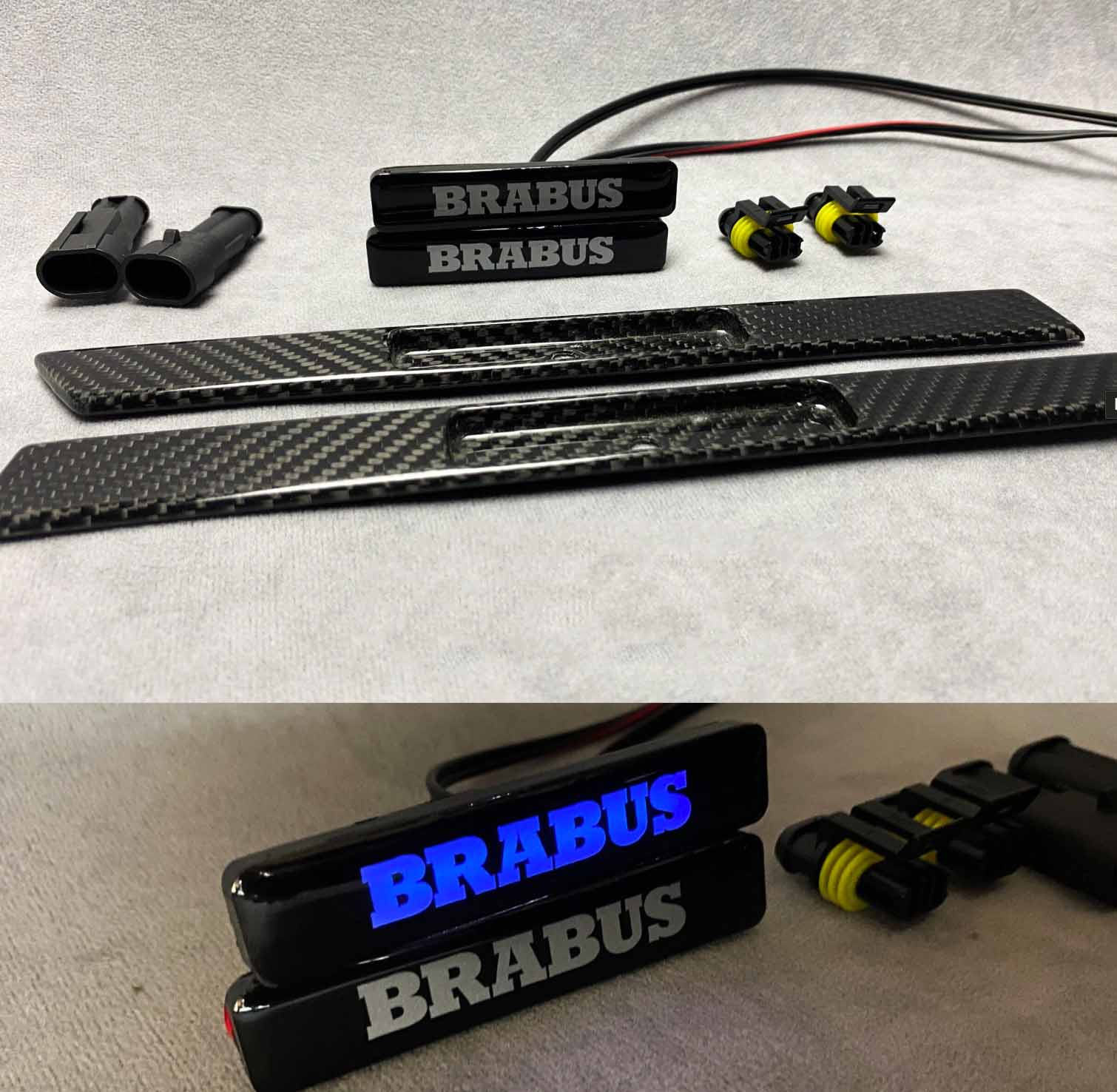 Carbon side body inserts with LED Brabus Emblemм