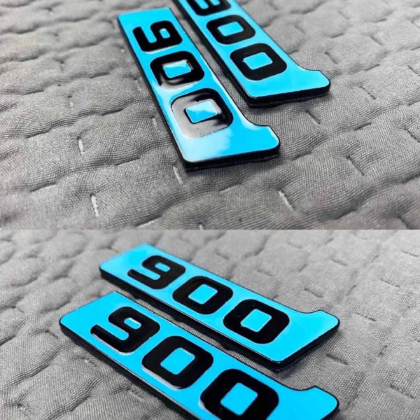 Brabus 900 fender badge Tiffany blue metallic colors