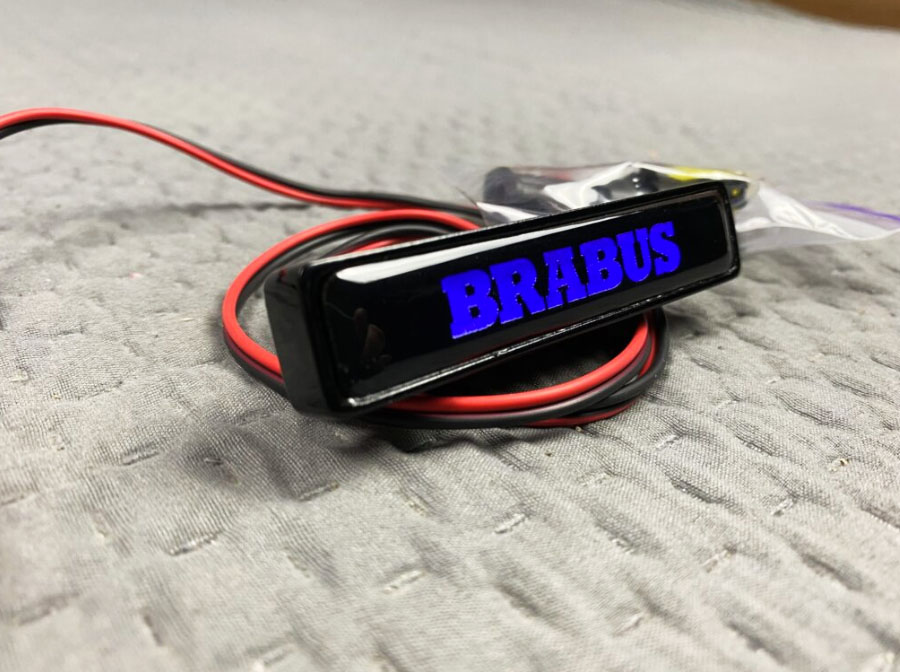 Front Grille LED Badge Brabus Blue made for Mercedes G63 G Wagon W463A W464_2 Brabus front grill logo with blue LED for Mercedes G Class