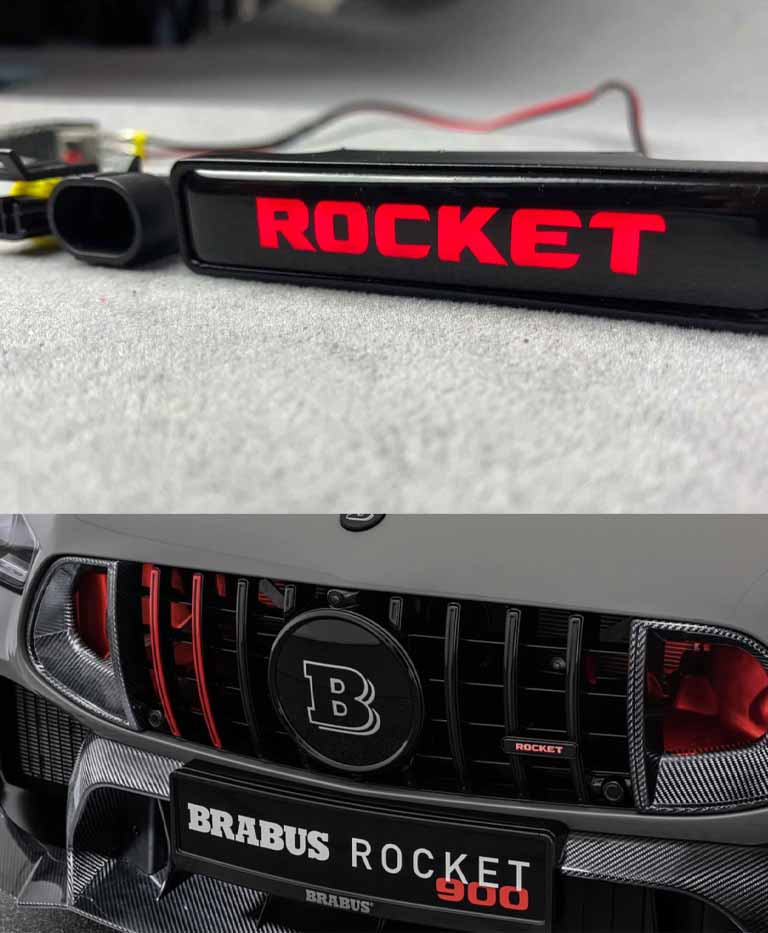 GT 63 Brabus Rocket Led Illuminated Emblem Logo GT Class X290 Brabus front grill badge Rocket with illumination for Mercedes Benz GT Class X290