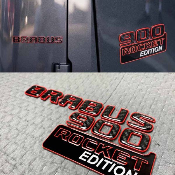 Brabus 900 Rocket Edition carbon rear emblem set for Mercedes Benz G Class