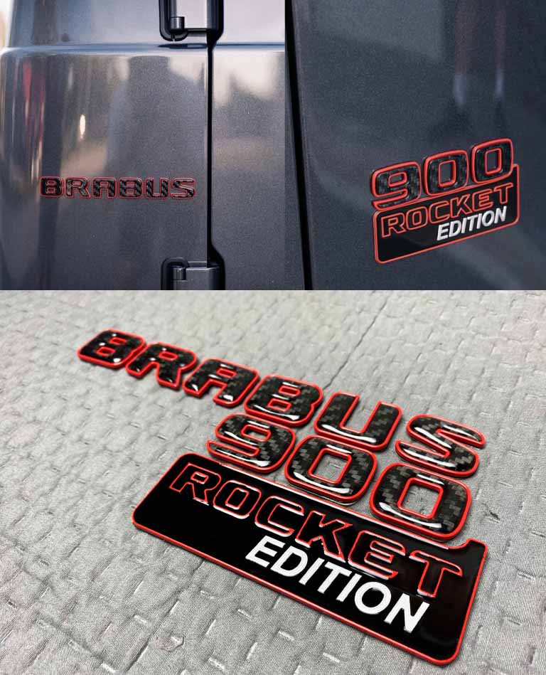 Metal Emblem Brabus 900 Rocket Edition Set for Mercedes-Benz G Class G900 W464 GT GLS GLC Brabus 900 Rocket Edition carbon rear emblem set for Mercedes Benz G Class