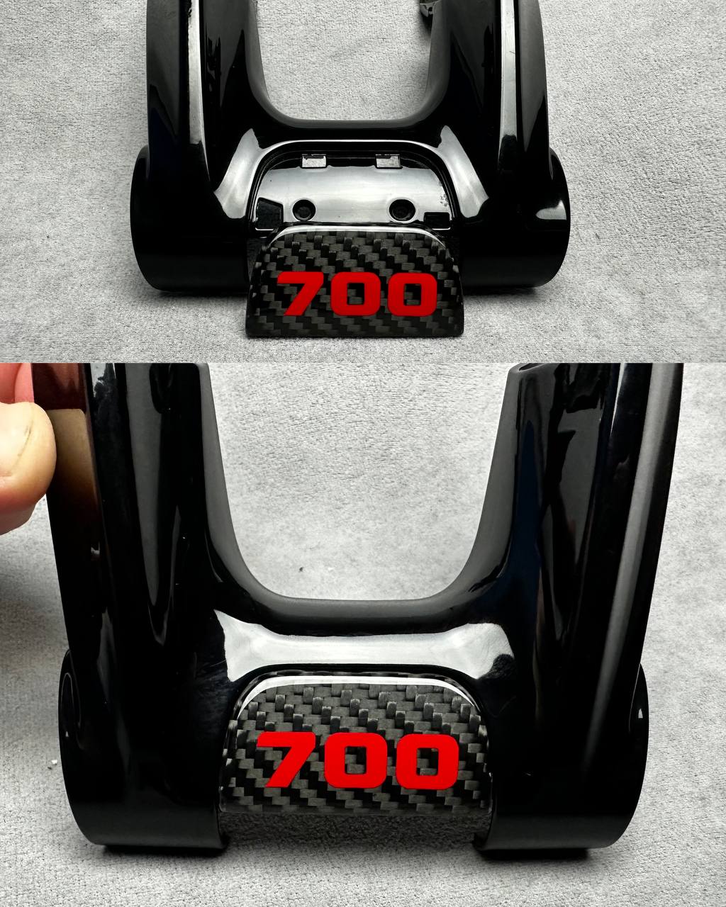 Brabus 700 carbon fiber handlebar insert in red color for Mercedes G Wagon