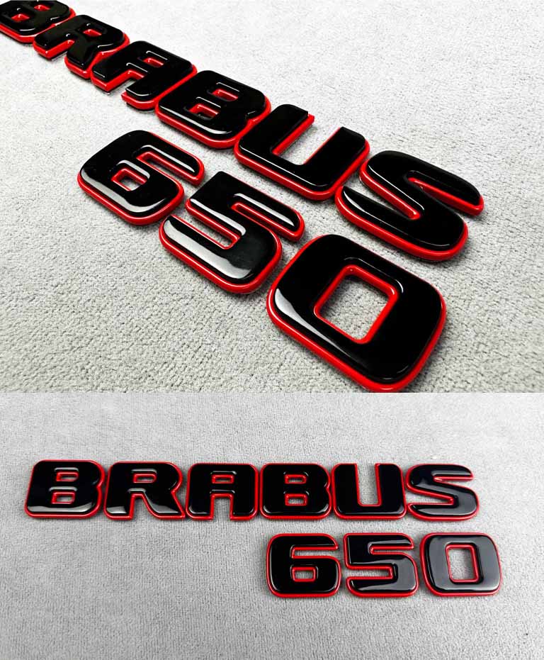Tail Brabus 650 badges metallic letters with red trim