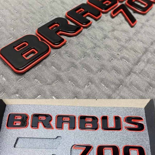 Black Brabus 700 rear metal badge with red trim for Mercedes-Benz G Class