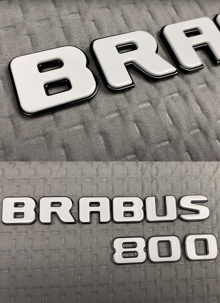Brabus 800 metal white tail logo for Mercedes Benz G Class