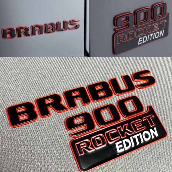 Brabus 900 Rocket Edition metallic rear emblem set for Mercedes Benz G Class