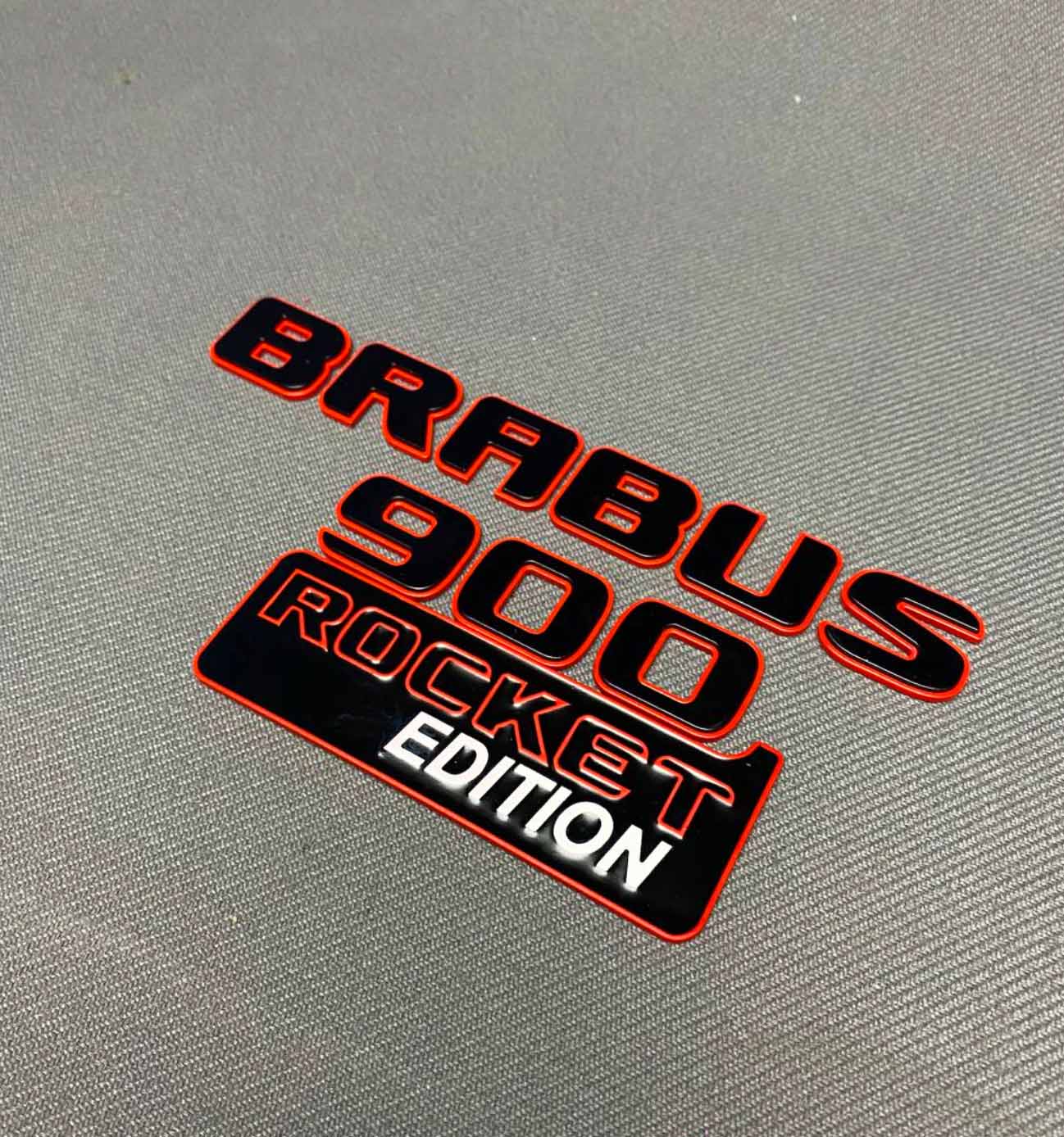 Brabus 900 Rocket Edition metallic rear emblem set for Mercedes Benz G Class