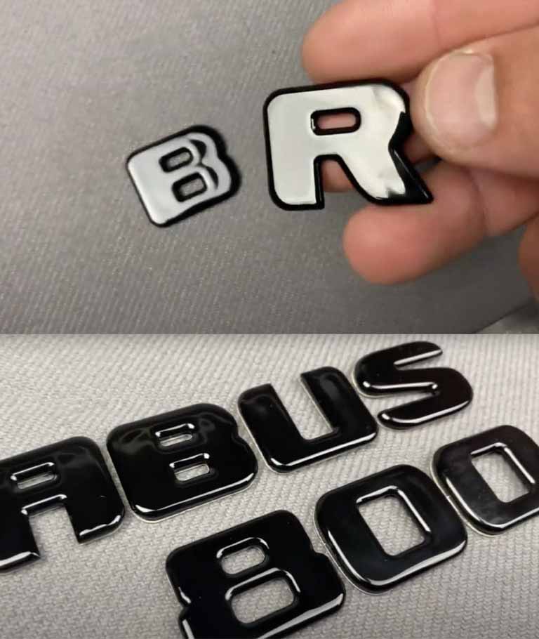 Tail Emblem Brabus 800 Black-min Metal black Brabus 800 logo for Mercedes Benz G Class trunk