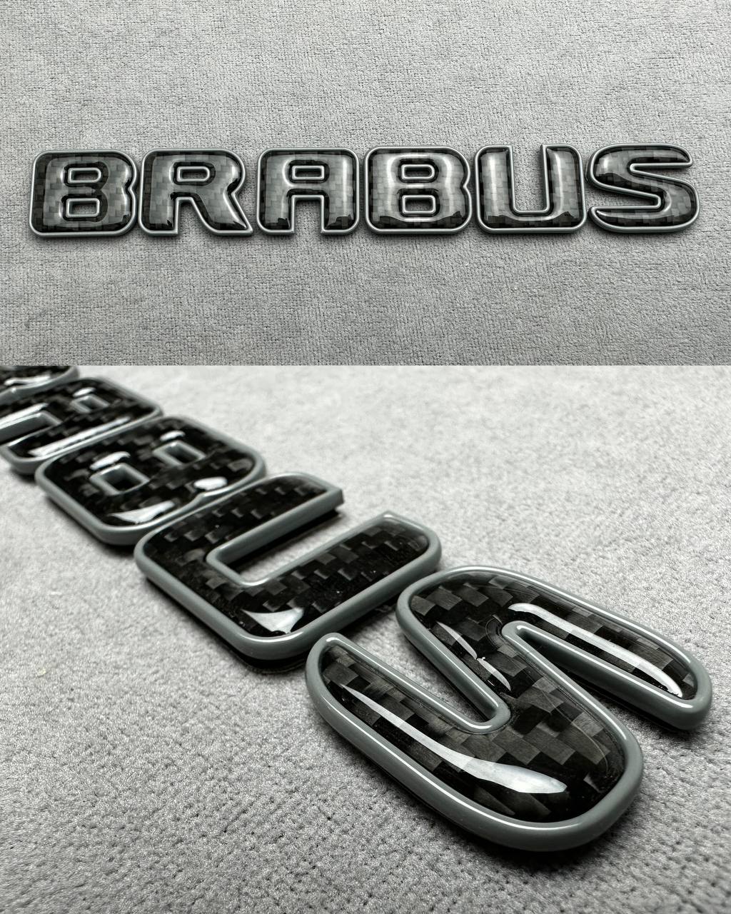 Brabus carbon fiber gray emblem Brabus carbon fiber rear badge on G Wagon
