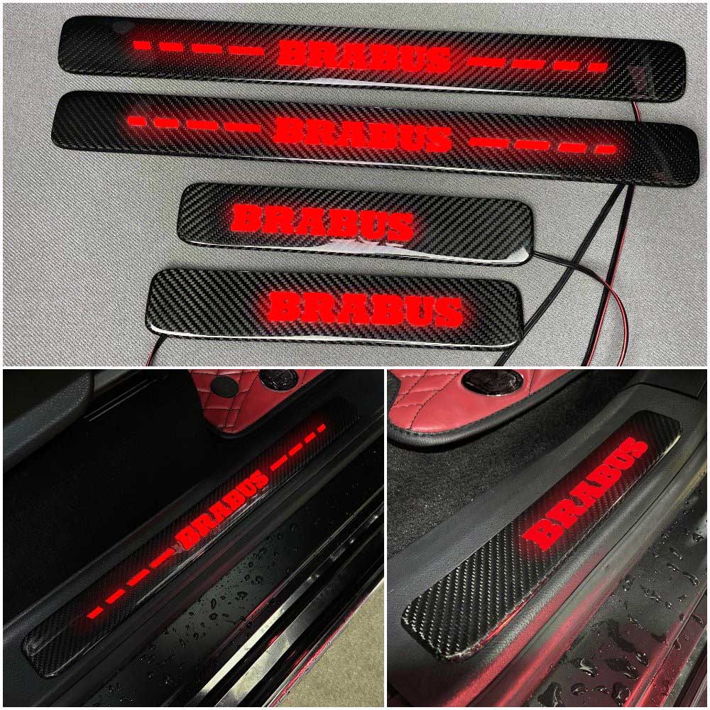 Brabus Style Carbon Fiber Door Sills for Mercedes-Benz W463A/W464 G-Wagon (LED Red Illuminated) Brabus Style Carbon Fiber Door Sills for Mercedes-Benz W463A/W464 G-Wagon (LED Red Illuminated)