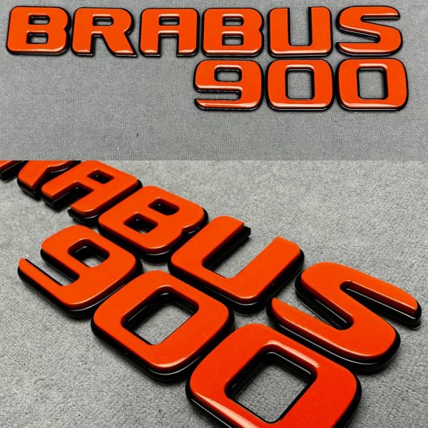 Brabus 900 Rear Emblem in Full Orange color