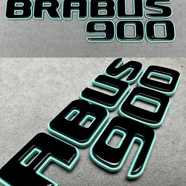 Brabus 900 metal Rear Emblem in Tiffany Blue color