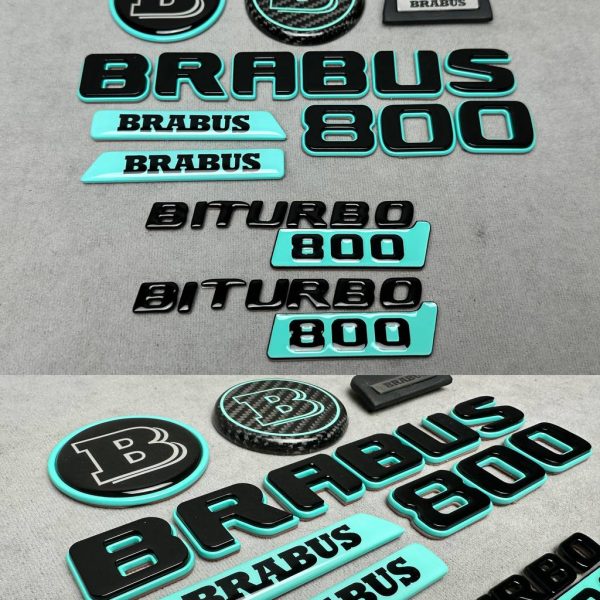 Brabus 800 Tiffany Blue Badges Set for Mercedes G Class W463a W464 W465