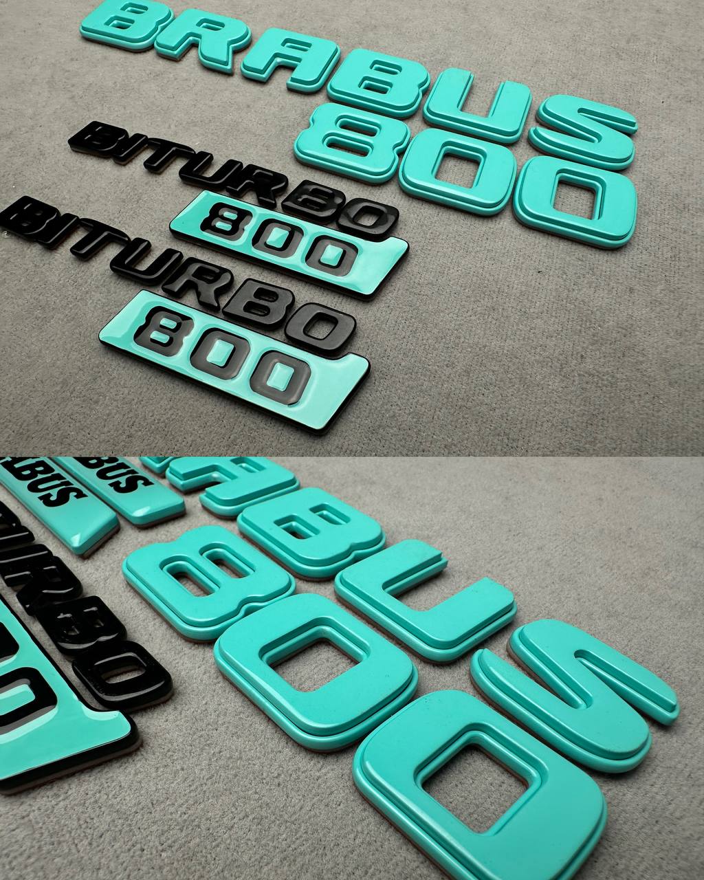 Brabus biturbo 800 Emblem Logo Set Tiffany blue metal made for Mercedes Benz G Class 1