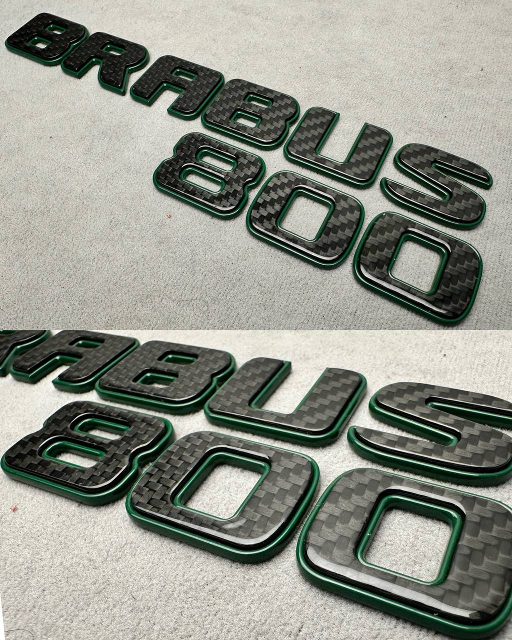 Tail Badges Brabus 800 Green and Carbon for Mercedes-Benz G Class W463 W463a W464 W465 1