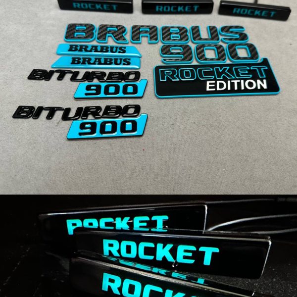 Brabus 900 Blue Badges Rocket Set LED Exterior for Mercedes G Class W465 W464 W463a