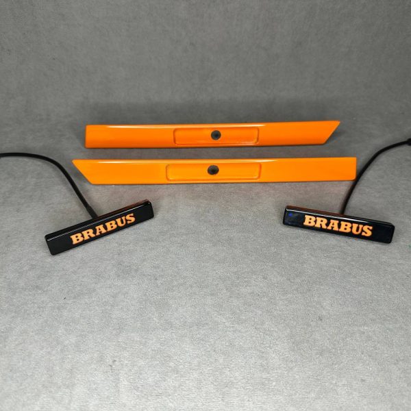 Fender Insert Brabus LED Illuminated Orange Emblem for Mercedes G63 G Wagon W463A 2014-2018