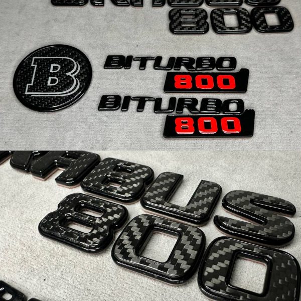 Brabus 800 Emblem Badge Set Black and Carbon for ALL Model Mercedes