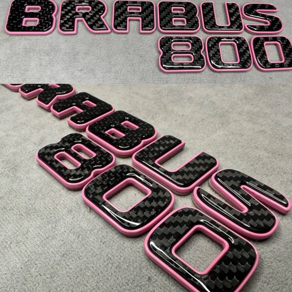 Tail Badges Brabus 800 Pink and Carbon for Mercedes-Benz G Class W463 W463a W464 W465