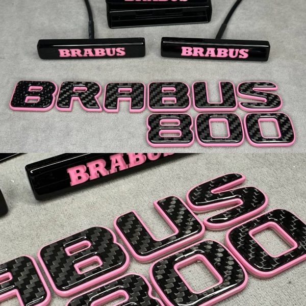 Brabus 800 Pink Badges Set LED for Mercedes G Class W465 W464 W463a