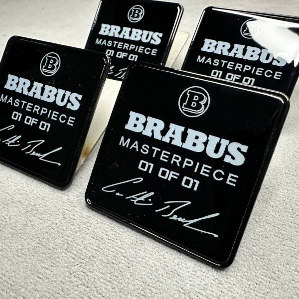For Seat Metal Emblems Set Brabus Masterpiece 01 f 01 for Mercedes Benz