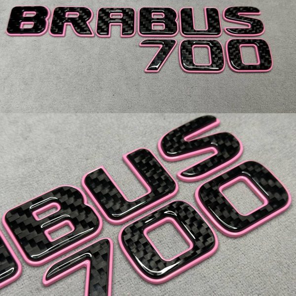 Tail Badges Brabus 700 Pink and Carbon for Mercedes-Benz G Class W463 W463a W464 W465