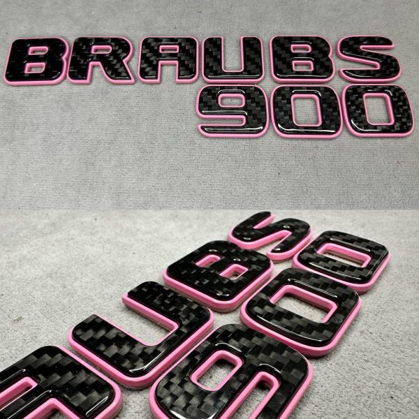 Tail Badges Brabus 900 Pink and Carbon for Mercedes-Benz G Class W463 W463a W464 W465