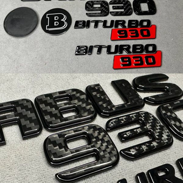 Emblems Brabus Black and Carbon 930 Set for Mercedes-Benz G Class G900 W464 GT GLS GLC GLE
