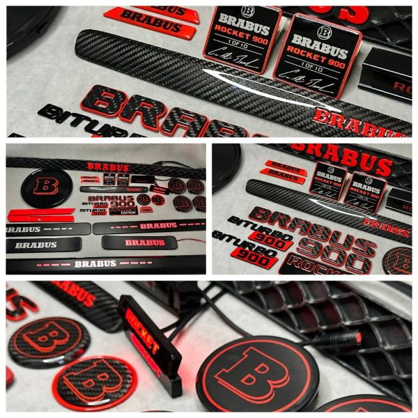 Brabus 900 Rocket Edition MEGA Set Badges Emblems Logos Stickers Mercedes G Class G63 W463a W464 W465