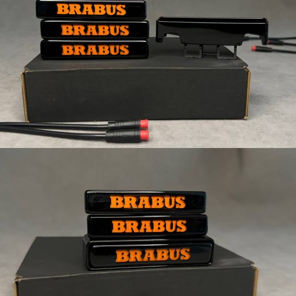 Led emblems Orange Brabus set Grille and Fender for Mercedes G class g63 g700 g800 w463a 2024+