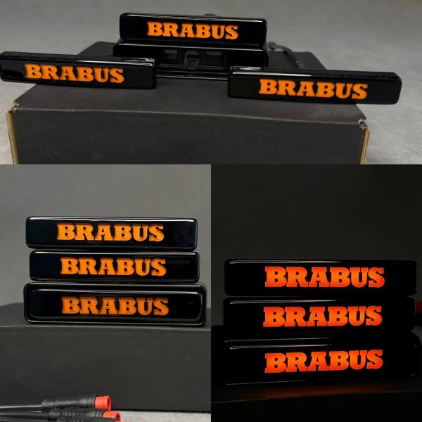 Led emblems Orange Brabus set Grille and Fender for Mercedes G class g63 g700 g800 w465